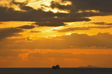 明石海峡の夕焼け