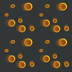 Seamless vector pattern/background made of gold floating coins.