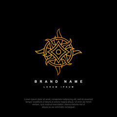 Luxury logo star, fire, sun, diamond abstract illustration