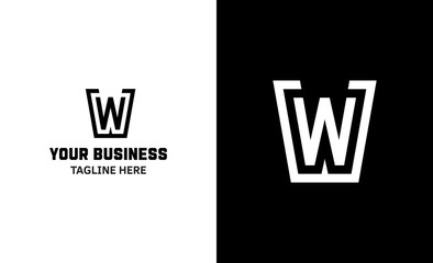 Letter W minimal vector logo. Icon mark design template