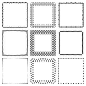 Vector set of square frames from braided lines
