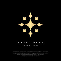 Luxury logo star, fire, sun, diamond abstract illustration