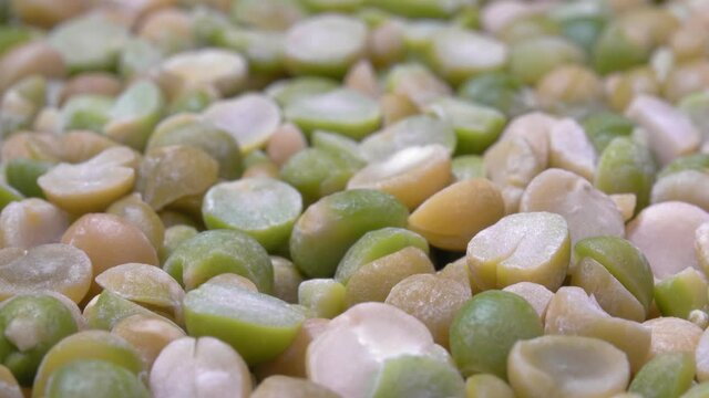 Dried chopped peas close-up. Lots of peas.