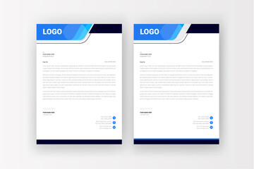 Professional business style letterhead template design / cover letter - vector minimalist colorful design