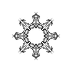 Fototapeta premium Decorative mandala design on white background