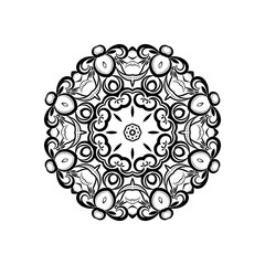 Stylish ethnic  mandala design on white background