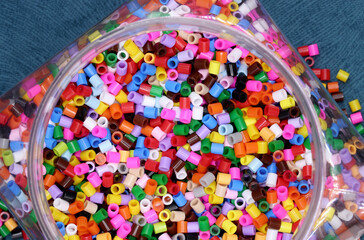 close-up colorful beads on  background
