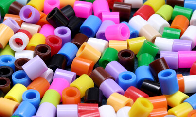 close-up colorful beads on  background