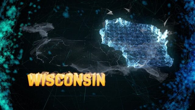 Wisconsin US federal state border map outline, news events, exit poll, sightings