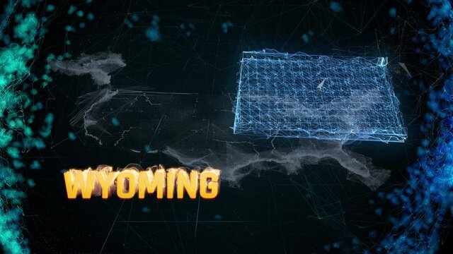 Wyoming US federal state border map outline, news events, exit polls, sightings