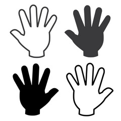 Gray and black hand vector.