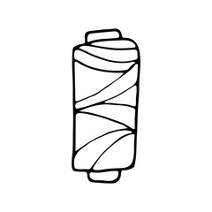 Sewing thread doodle icon in vector. Hand drawn sewing thread icon in vector. Doodle illustration of sewing thread