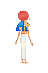 エジプト 神　テフヌト　セクメト　水彩 イラスト