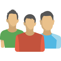 Fototapeta premium A group of people listening to a person standing on rostrum ang giving speech flat icon 
