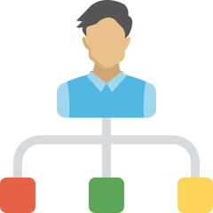 
A person standing with structural chart flat icon
