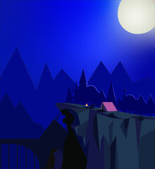 landscape with mountains