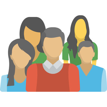 
Flat icon of a group of people standing together
