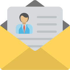 
A letter inside an envelope flat icon
