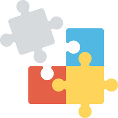 
One broken piece of a jigsaw puzzle flat icon
