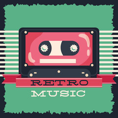 music poster retro style with cassette