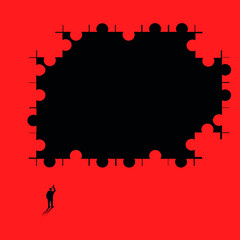 Business concept. Search for opportunities and overcome the path in development. Minimalist design. Vector