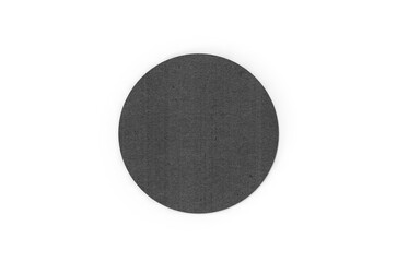 Blank black beer coaster mockup lying on white background, ready for your design presentation, 3d illustration © devrawat21