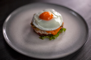 close-up of eggs in the kitchen and dishes made from eggs