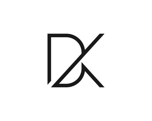 Template DK logo black and white design vector, DK logotype