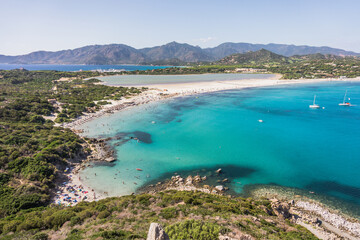 Porto Giunco beach in Villasimius, South Sardinia, Italy