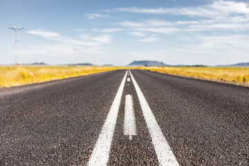 View of an empty country highway road