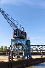 Fototapeta na wymiar crane - Billhafen in Hamburg - III - Germany