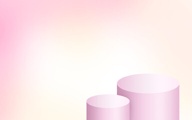 3D rendering, gradient pink color studio stand background, product display with copy space for display of content design.