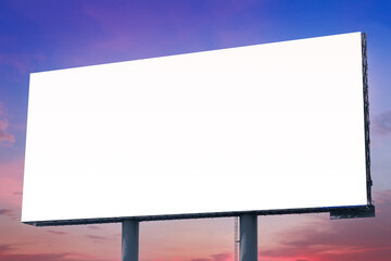 Obraz premium Billboard on the background of the city. Mock-up