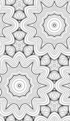 Doodle background. Seamless pattern with floral doodle elements. Black and white decorative elements.