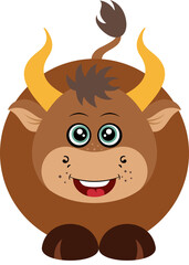 Cute friendly ox isolated on white
