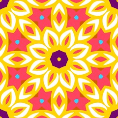 Ethnic floral seamless pattern. Abstract vintage pattern with decorative flowers.