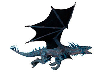 3D Rendering Fairy Tale Dragon on White