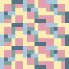 Beautiful of Colorful Square and Rectangle, Repeated, Abstract, Illustrator Pattern Wallpaper. Image for Printing on Paper, Wallpaper or Background, Covers, Fabrics