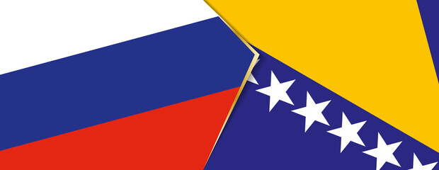 Russia and Bosnia and Herzegovina flags, two vector flags.