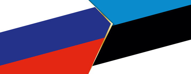 Russia and Estonia flags, two vector flags.