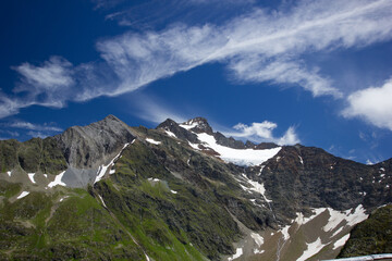panorama at the alpine pass Susten in summer
