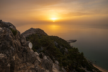Rhodes island landscape at sunrise