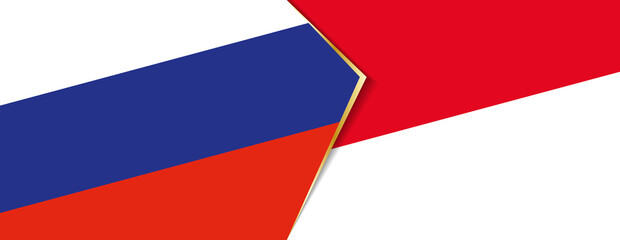 Russia and Indonesia flags, two vector flags.