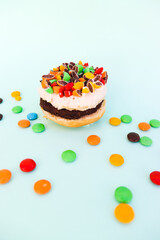 donut cream rocklets with lightgreen background