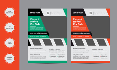 Creative Business Real Estate Flyer Template Modern And Simple Vector Design Template.