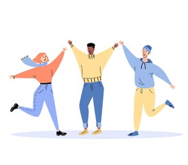 Group of friends together. Vector illustration.