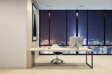 Creative business workplace with computer on table