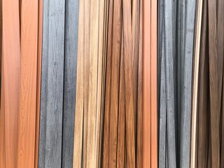 wood skirting for home design and interior. Set of wood skirting in different colors. 