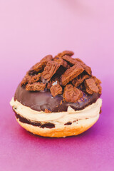 chocolate donut with cookies