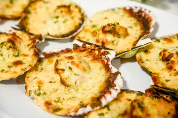 scallops with cheese sauce